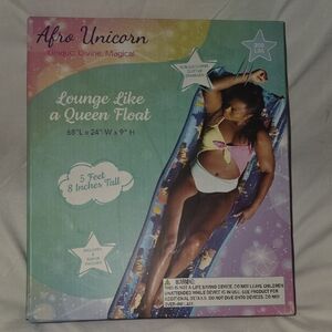 Women's Lounge Like a Queen Float - Afro Unicorn